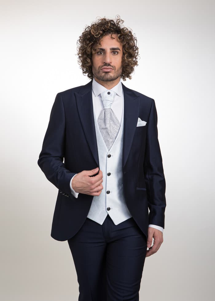 Traje azul oscuro elegante para novio Palma - Lord Ton alta costura