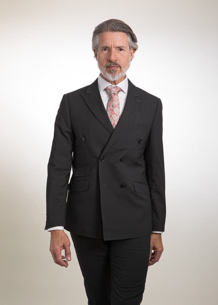 Traje cruzado azul marino para padrino Palma - Lord Ton elegancia