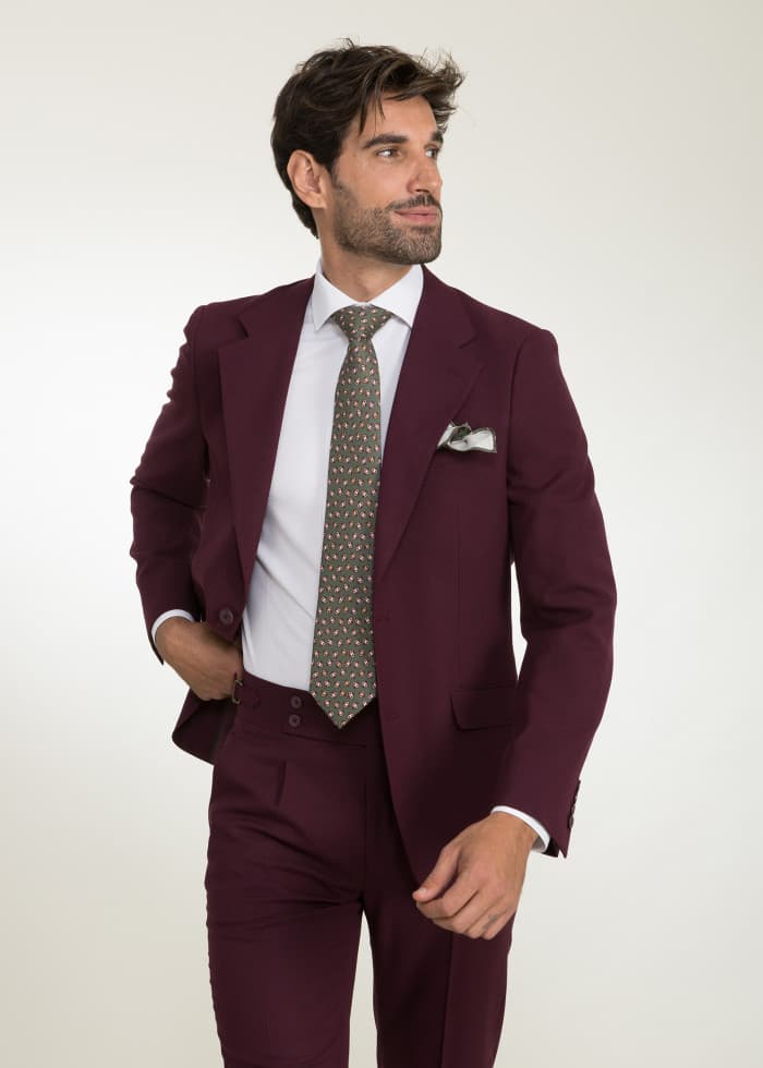 Traje granate con pinzas para padrino Palma - Lord Ton elegancia clásica